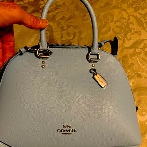 Coach Katy Satchel , waterfall blue, width 11”Dbottom 9 1/2” 8” top New WOT